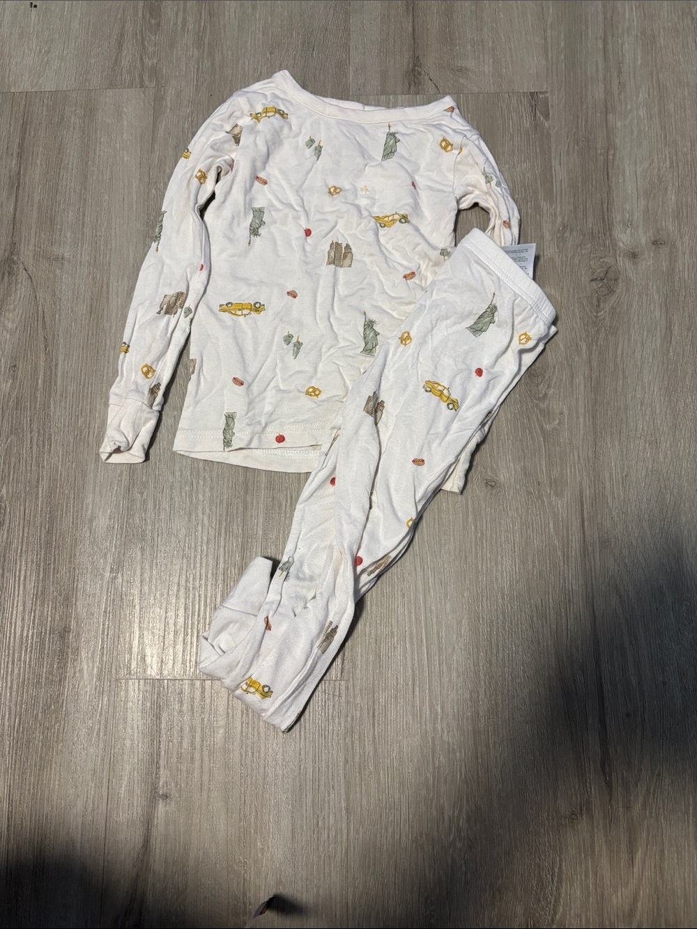 Purely Soft by Carters Kids White Long Sleeve Pajama Set with Playful Print